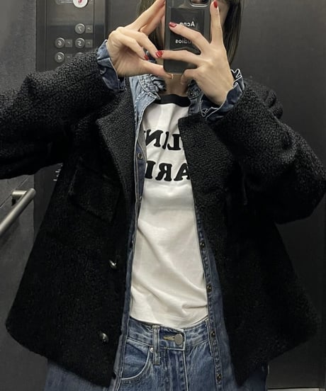 tweed jacket black