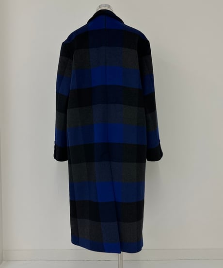 buffalo check wool coat