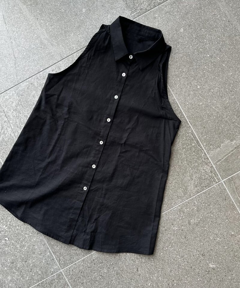 linen blend sleeveless shirt | ok.soon