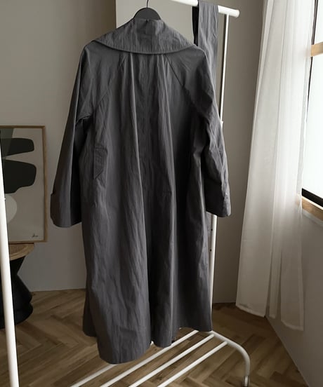 cotton nylon over coat gray