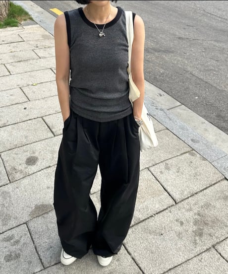 cotton nylon wide pants
