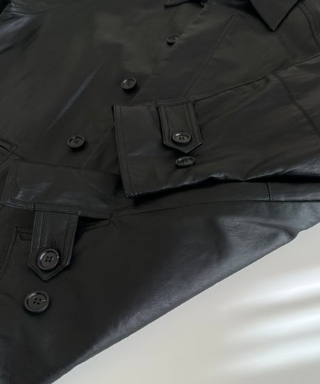 faux leather half coat