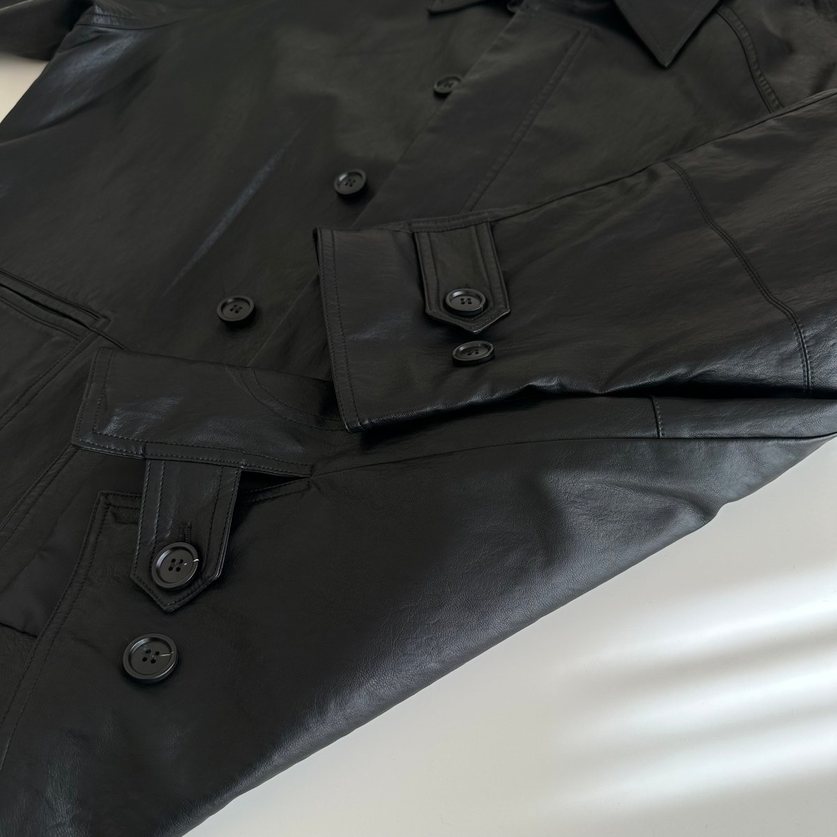 faux leather half coat | ok.soon faux leather half coat | ok.soon