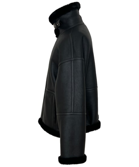 leather shearing jacket