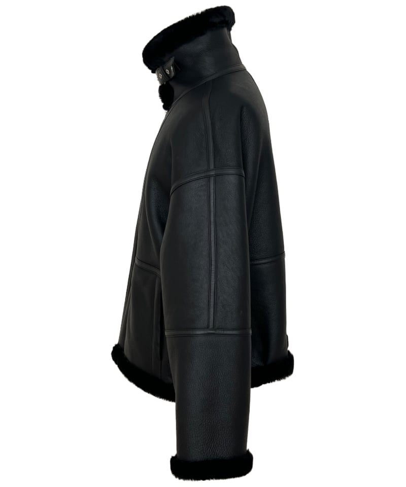 leather shearing jacket | ok.soon