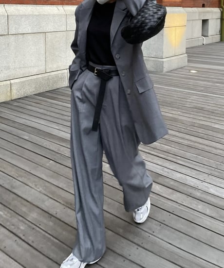 over size set up suit(gray/beige)