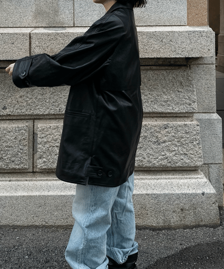 faux leather half coat