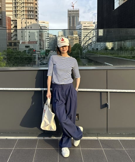 wide slacks navy