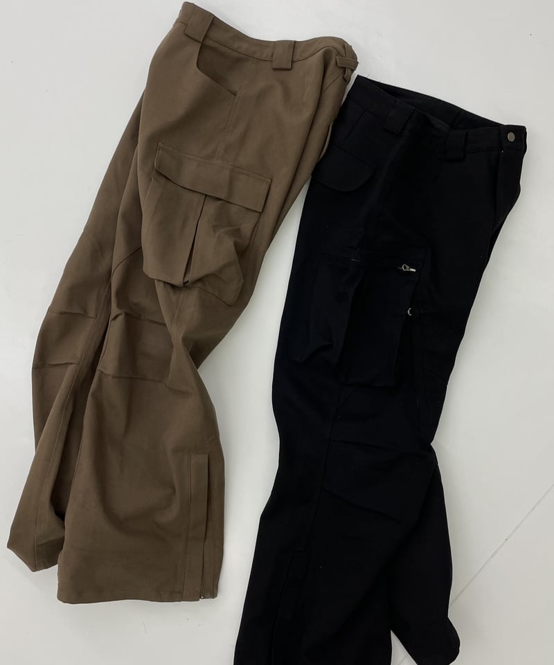 wide cargo pants(brown/black) | ok.soon