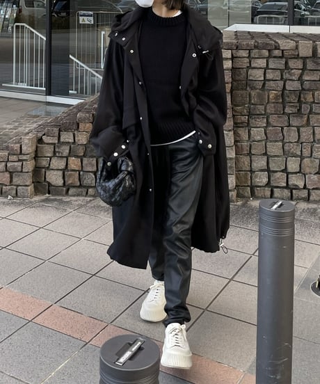 cotton hood coat (black)