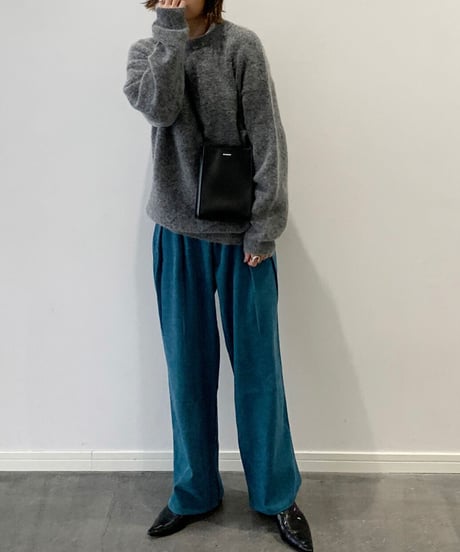 タックカラーパンツbluegray