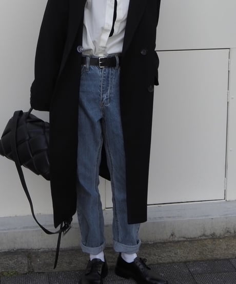 high waist tapered denim