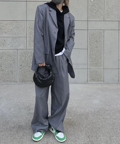 over size set up suit(gray/beige)