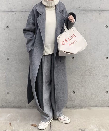 light melton coat(gray/black)