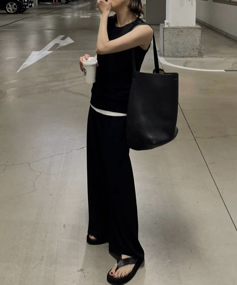 ノースリーブシアーニットecru,black | ok.soon