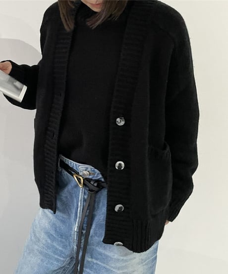 knit cardigan(gray/black)
