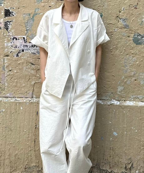cotton linen half sleeve jacket