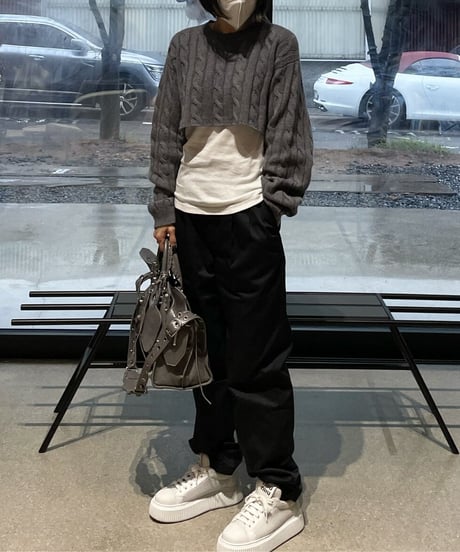ok.soon×dickies 2tuck tapered chino pants (black)