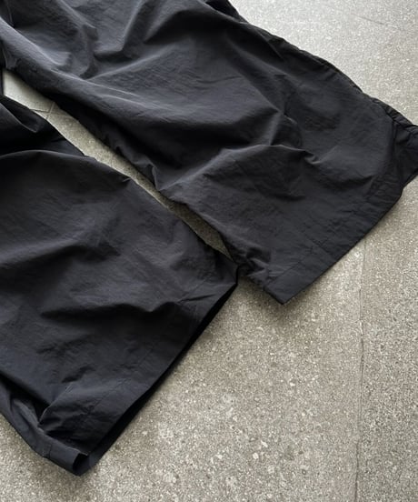 nylon wide pants black