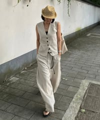 ［pre-order］linen vest&slacks setup ecru