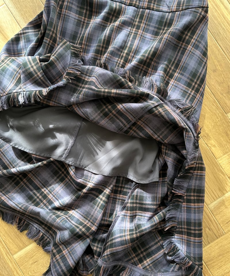 tartan check long skirt | ok.soon