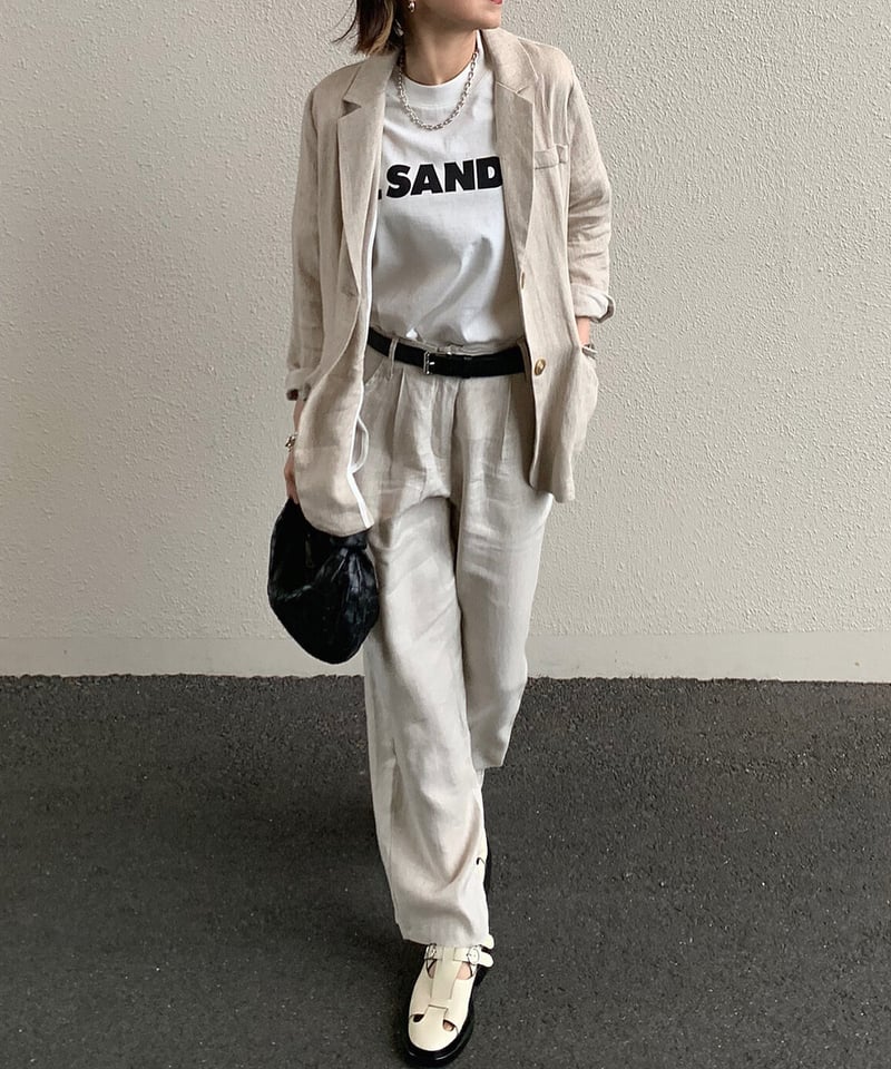 linen herringbone pants ecru | ok.soon
