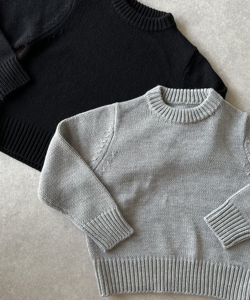 crew neck knit(black/gray) | ok.soon crew neck knit(black/gray) | ok.soon
