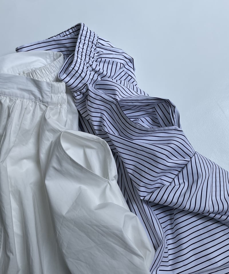 irregular hem long skirt(stripe/white) | ok.soon