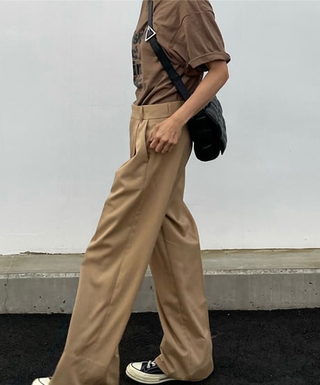 ワイドストレートスラックスcamel