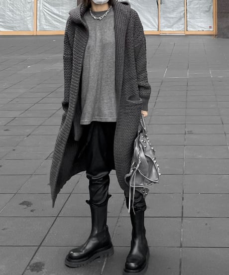 long knit  cardigan gray