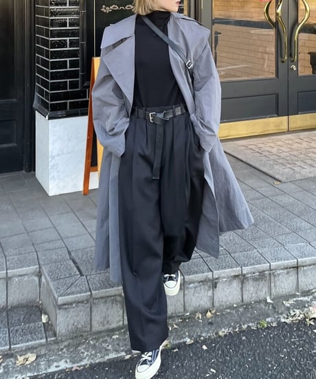 cotton nylon over coat gray