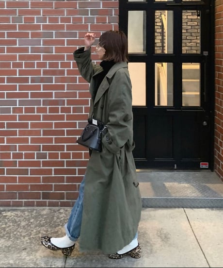trench coat moss green (regular / long length)