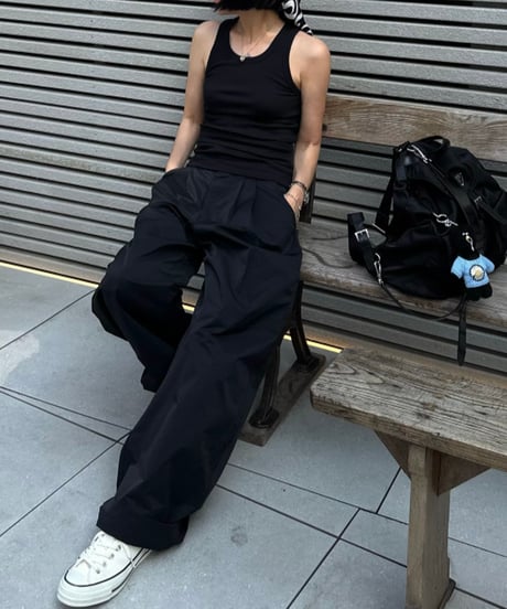 cotton nylon wide pants