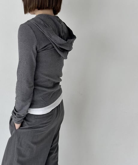 open collar hoodie tops