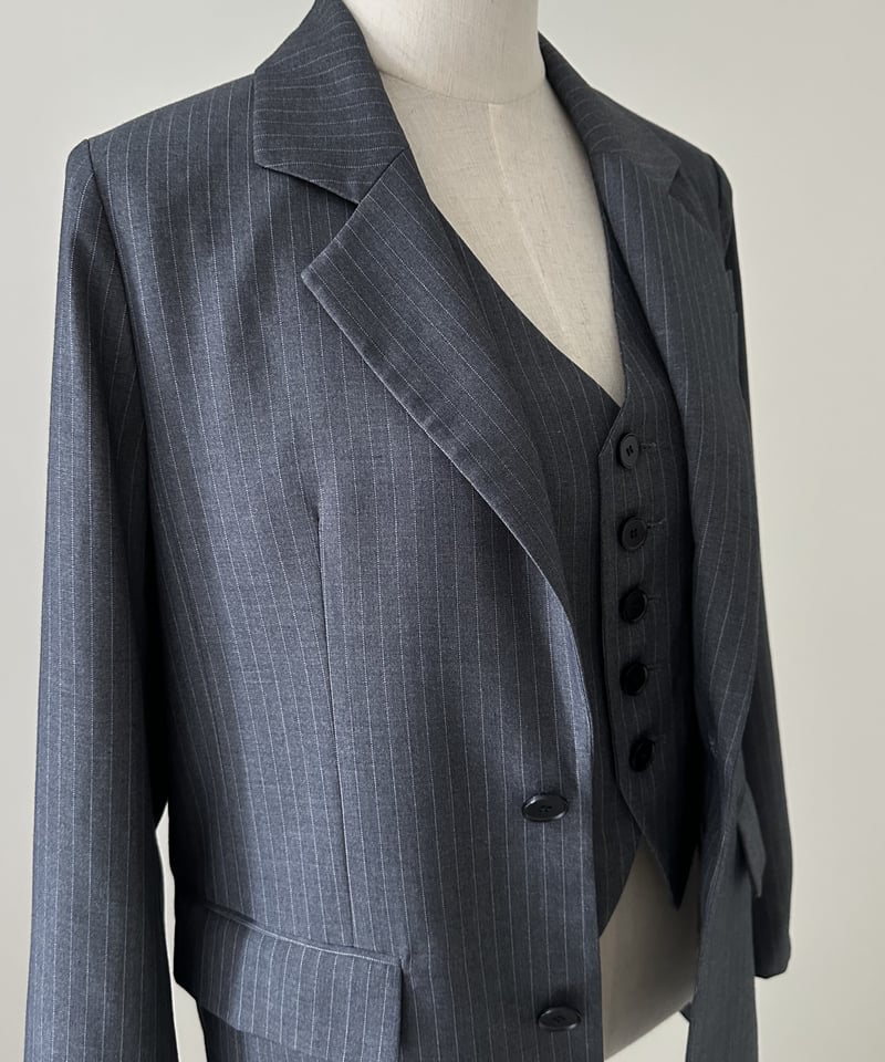 pinstripe tailored jacket | ok.soon 