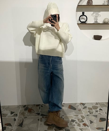 high neck knit(gray/black/offwhite)