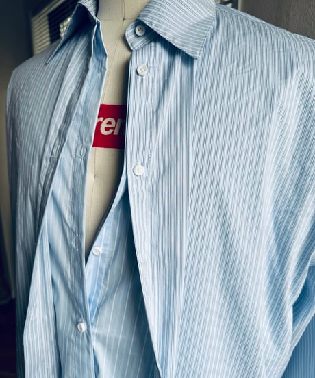 ［pre-order］layered stripe shirt over size