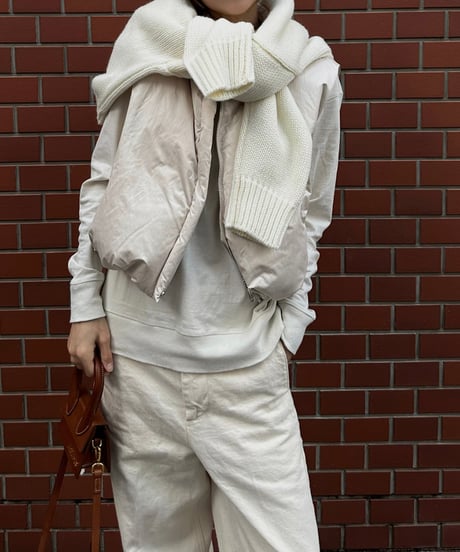 W name down vest （×FASHIRU）ecru