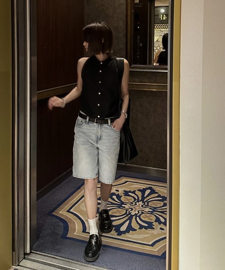 linen blend sleeveless shirt