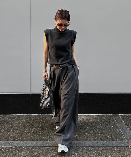 flannel wide slacks