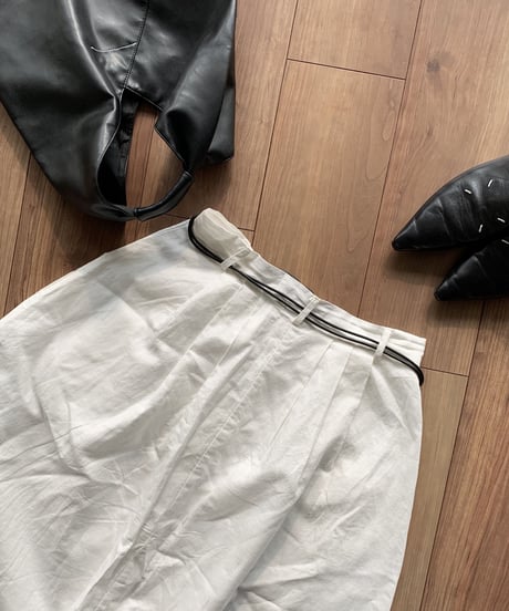 linen croped pants white