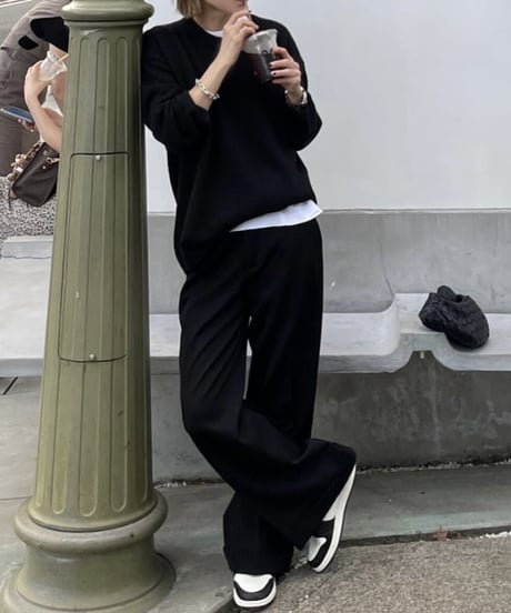 over size crew neck knit