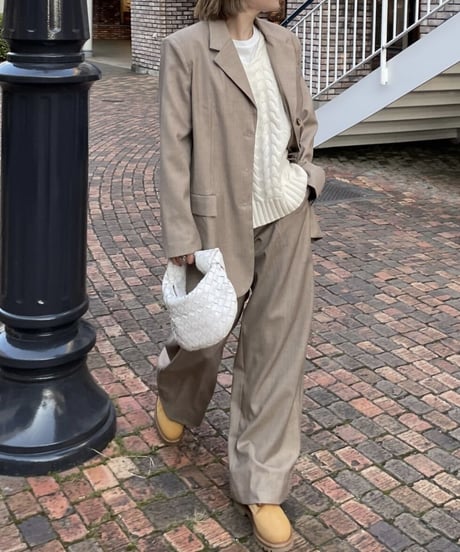 over size set up suit(gray/beige)