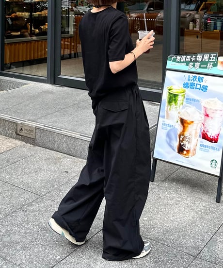 day half sleeve t&day nylon wide pants