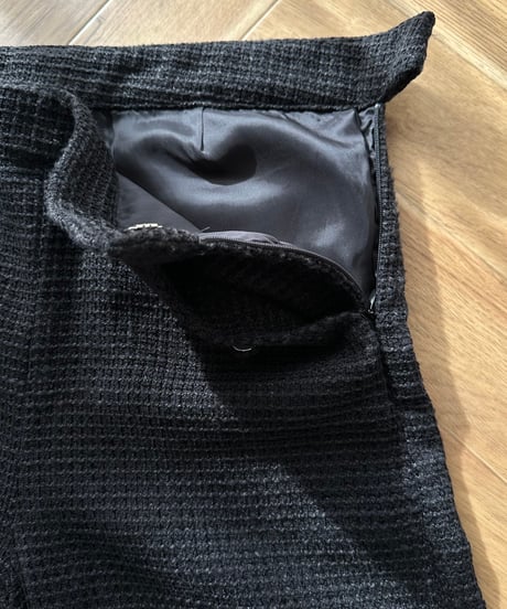 monotone tweed wide pants