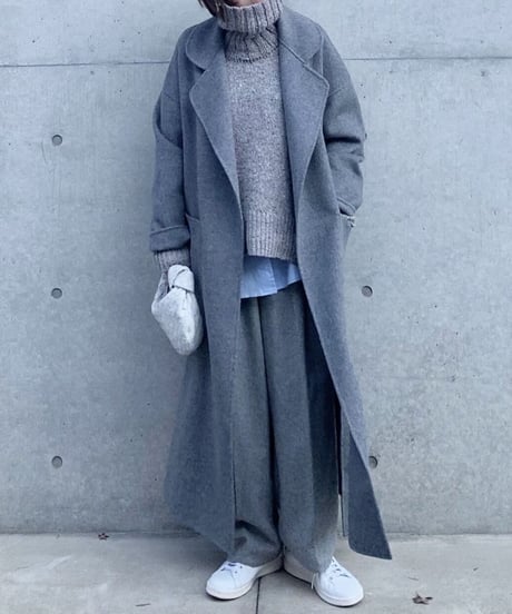 light melton coat(gray/black)