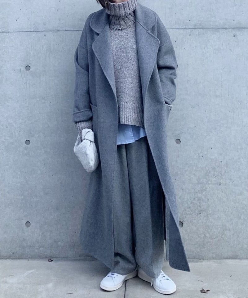 pre-order］light melton coat(gray/black) | ok.soon