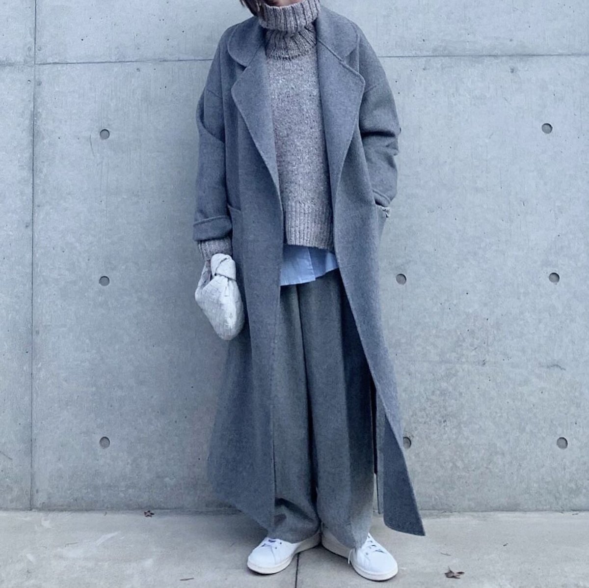 light melton coat(gray/black) | ok.soon 