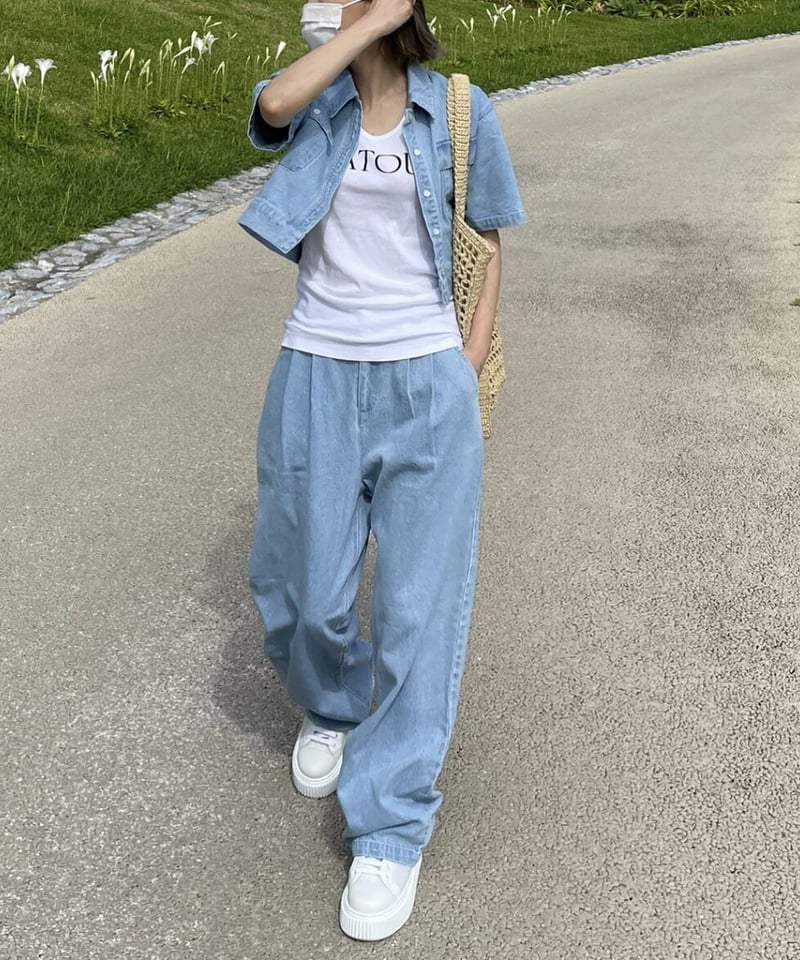 cropped denim set-up | ok.soon