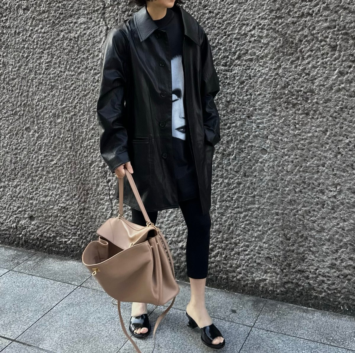 faux leather half coat | ok.soon faux leather half coat | ok.soon